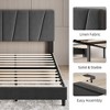 Garvee Bed Frame with Adjustable Headboard, Linen Upholstered Platform Bed Frame with Strong Wooden Slats, No Box Spring Needed, Gray - 4 of 4