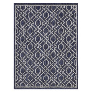 Modern Rug Turkish Style.Washable,Non-Slip, Light Weight Carpet Stain-Resistant,Breathable,Easy to Clean Sturdy Design for Garden,Lawn Blue 4 * 5'3" - 1 of 4