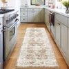 2 x 6 ft Polyester  Imitation Gray Blue Rectangular Hallway Bathroom Entryway Kitchen Office Foldable Flower Printed  Washable Area Ru - 3 of 4