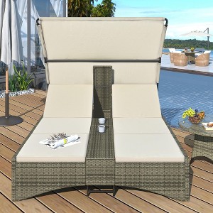 YOOCOZZ  Patio Daybed with Shelter Roof & Adjustable Backrest - 1 of 4