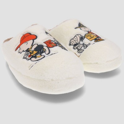 Women's Peanuts Trick or Treat Scuff Slippers - Ivory