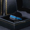 Jewelry Avalanche Black IP Eternity CZ with Opal Inlay Pipe Cut Tungsten Carbide Wedding Band, Comfort-fit, 8mm - 4 of 4