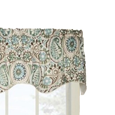 Latte Paisley Print Cotton Blend Rod Pocket Valance