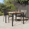 vidaXL Garden Dining Table Black 35.4" x 35.4" x 29.5" Poly rattan - 2 of 4