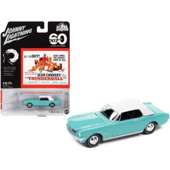 1965 Ford Mustang Light Blue with White Top James Bond 007 "Thunderball" (1965) Movie 1/64 Diecast Model Car by Johnny Lightning