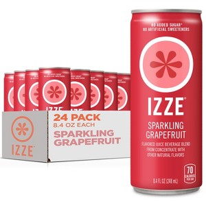 Izze Sparkling Juice, Grapefruit - 8.4 Fl Oz Can (Pack of 24) - 1 of 4