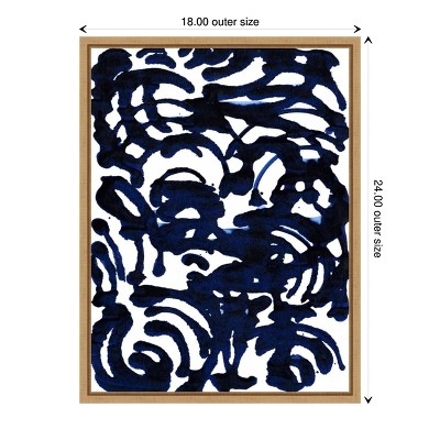 Indigo Swirls Abstract Blue Canvas Wall Art Print
