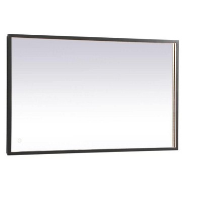 Elegant Lighting Pier 24x30 inch LED Mirror with Adjustable Color Temperature 3000K/4200K/6400K in Black