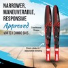 OBrien Vortex Combo 65.5 Inch Adult Mens Size 4.5-13 Wide Body Water Skis, Red - 2 of 4