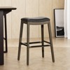 FURNIinspire Counter And Bar Stools Upholstered Bonded Leather Polyester Barstools, Bar Chair Without Backrest, Gray, 17"*20.25"*32" - 4 of 4