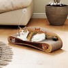 SEVOBAL 26" 2-in-1 Reversible Cat Scratcher and Lounger Curved Cardboard Durable Scratching Pad with Catnip for Indoor Cats Durable MDF Base with Toy - 2 of 4