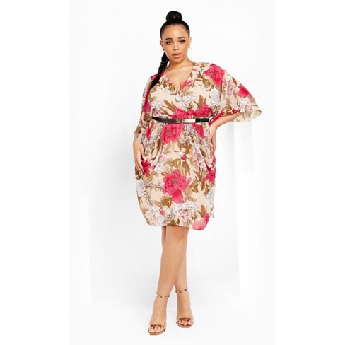 Women's Plus Size Frida Wrap Dress - champagne | CITY CHIC - image 1 of 4