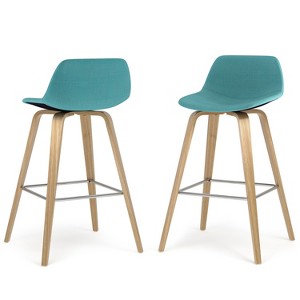 Sapphtopaz Modern Bar Stool Upholstered Dining Chairs with Curved Seat and Backrest Counter Height Barstools Set of 2 for Kitchen Island - 1 of 4