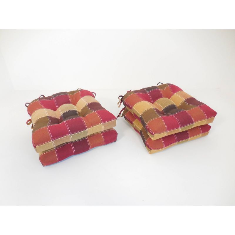 Allspice Harris Plaid Woven Plaid Chair Pads with Tiebacks (Set Of 4) - Essentials, 2 of 4
