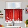 2 Panels Set Christmas Shower Curtains, Floral Snowflake Decoration Curtains, Thermal Insulated Room Darkening Short Curtain for Bathroom - 3 of 4