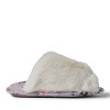 Dearfoams Women's Louise Fuzzy Cross Band Slide Slipper with Eyemask Gift Set - 4 of 4
