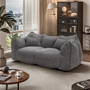 Large Bean Bag Sofa, Soft Recliner Chair with High-Resilience Foam Core, Fits Two People, Perfect for Gaming, Reading & Watching TV-Cuddlewood - 1 of 4