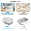 Stainless Steel Cat Litter Box, Extra Large Covered Litter Box for Big Cats, Enclosure XL Metal Litter Pan Tray, High Sided, Anti-Leakage, White - 3 of 4