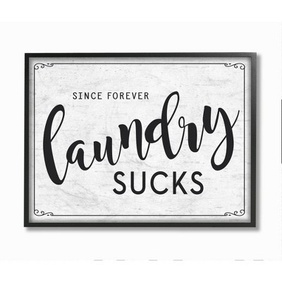 Stupell Industries Sassy Laundry Room Sign Framed Giclee Art, Black, 20" x 16"