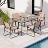 Tangkula 5 PCS Patio Dining Set w/ Wood-like Armrests & Metal Frame for Garden Yard - 2 of 4