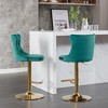 45.6"Golden Swivel Velvet Barstools Adjusatble Seat,Beige - 4 of 4