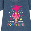 - Trolls - Livin That Poppy Life Graphic Short Sleeve Fleece Dress - 2 of 4
