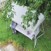 Whisen 93.8 in. W 3-Person Metal Patio Swing Chair Swing Bed with Cushion and Adjustable Canopy - 3 of 4