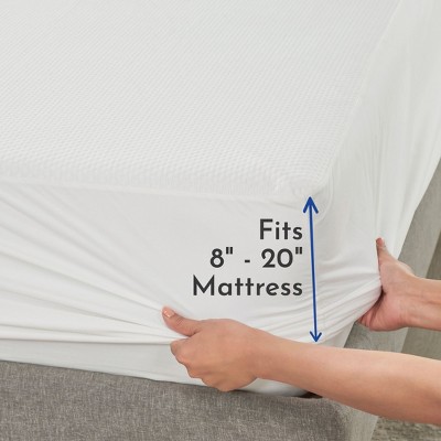 Queen Size White Bamboo Waterproof Mattress Protector