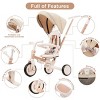 FONTOI 7 in 1 Baby Tricycle Toddler Strollers Baby Shower Gift Party Parent Removable Adjustable Push Rod Toddler Push Bike, Brown, 28.2"*13.6"*8.1" - 4 of 4
