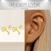 Hummingbird Flat Back Earrings for Cartilage Helix Tragus Lobe 14 kt Gold Plated Sterling Silver Pair by Ginger Lyne - 2 of 4