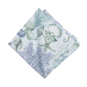 C&F Home 20" Shoreline Waters Cotton Napkin - Nautical Seahorse & Coral - 1 of 4