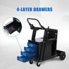 Welding Cart with Wheels, 220 Lbs Capacity Heavy Duty Welding Trolley with 4 Drawers, Cast Iron Cartfor TIG MIG Welder & Plasma Cutter - 2 of 4
