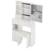 Vynxaria 29.2" Small Space Vanity Table with Cushioned Stool and Extra Large Sliding Mirror - 2 of 4
