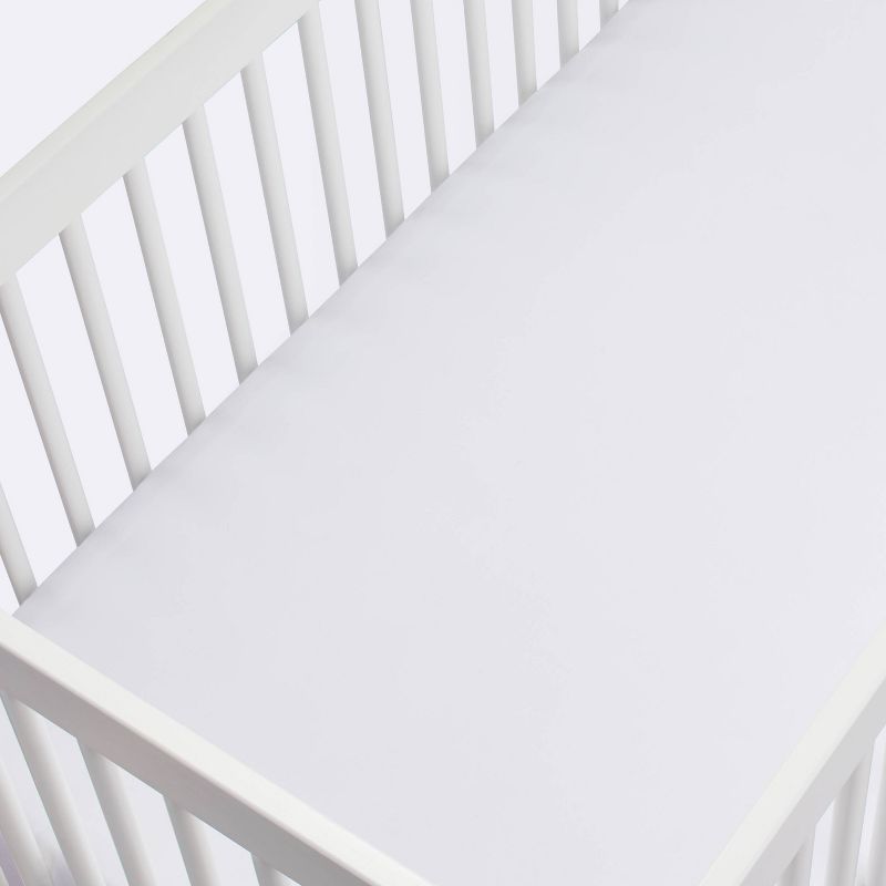 Fitted Crib Sheet Solid - Cloud Island&#8482; White, 4 of 7