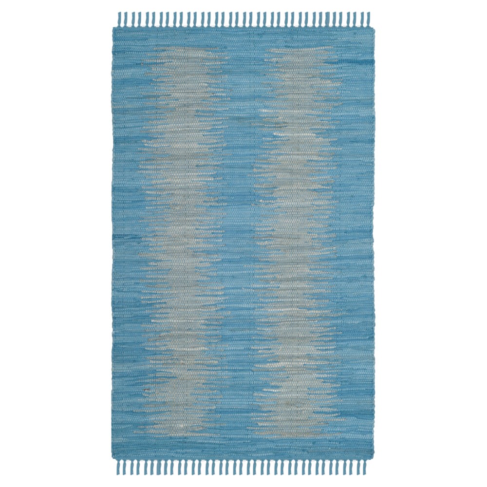 Light Blue Geometric Flatweave Woven Accent Rug 3'x5' - Safavieh