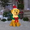 Gemmy Christmas Airblown Inflatable Yellow Lab w/Wreath, 3.5 ft Tall, Brown - 2 of 3