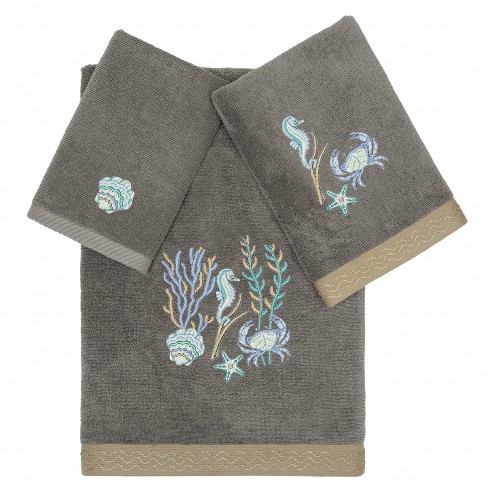 By the Sea Embroidered Bath Towel Set