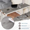 Vynxaria 59" Bar Table Set with USB/Type-C Ports Rustic Faux Wood Table and Beige Linen Stools, Sturdy Rubber Wood Legs - 4 of 4