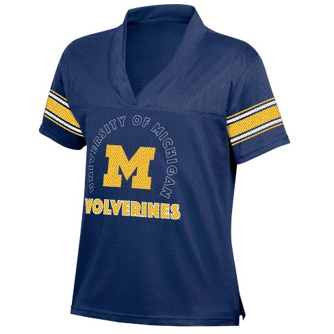 NCAA Michigan Wolverines Women's Mesh Jersey T-Shirt - S