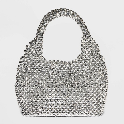 Beaded Mini Party Tote Handbag - A New Day™ Silver : Target