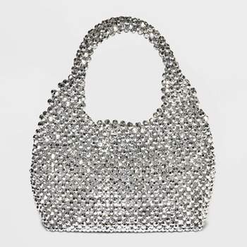 Beaded Mini Party Tote Handbag - A New Day™ Silver