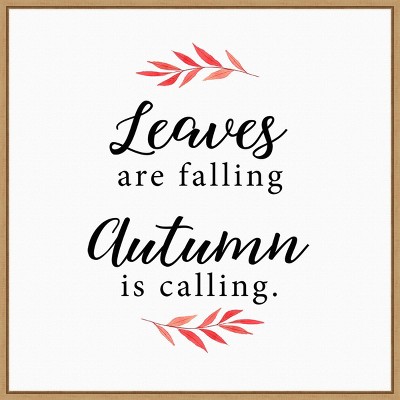 22" x 22" Autumn Is Calling Leaves Portfolio Framed Wall Canvas - Amanti Art