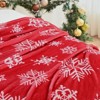 Christmas Throw Blanket for Couch, Soft Fuzzy Cozy Blankets for Winter, Red Snowflakes Pattern - 3 of 4