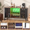 Aheaplus Wine Cabinet with Power Outlets and LED Lights, Coffee Bar Cabinet with Storage Space and Adjustable Wine Rack - 2 of 4