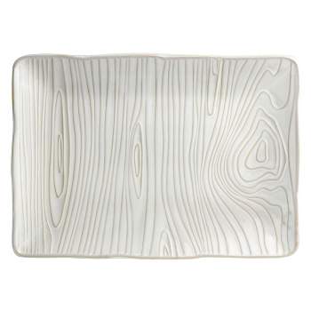 Martha Stewart 14in Stoneware Wood Pattern Serving Plate