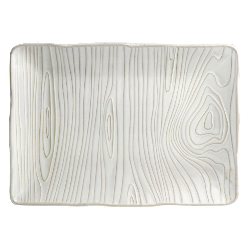 Martha Stewart 14in Stoneware Wood Pattern Serving Plate, 1 of 6