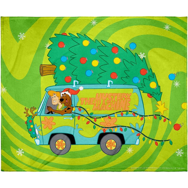 Scooby Doo The Mystery Machine Haulin' Christmas Tree Silk Touch Throw Blanket Multicoloured, 1 of 4