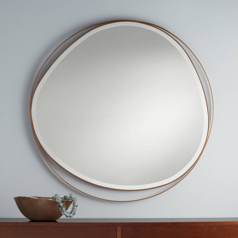 Noble Park Caffrey Brushed Gold 31 1/2" Round Wall Mirror, 2 of 10
