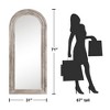 MAYEERTY Full-Length Mirror Solid Wood Step Right Angle Arch Charcoal Baked 64x21x1in No Stand - 4 of 4