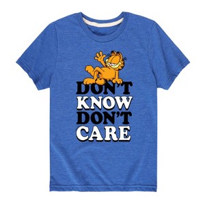 Boys' - Garfield - Don’t Know Don’t Care Short Sleeve Graphic T-Shirt - 1 of 4
